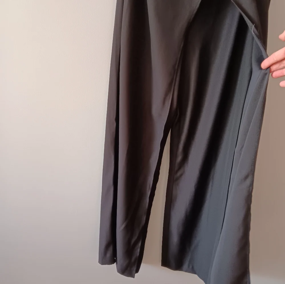 Venus One-Shoulder Draped Front Black Special Occasion Jumpsuit, Women's 10 - Picture 5 of 13